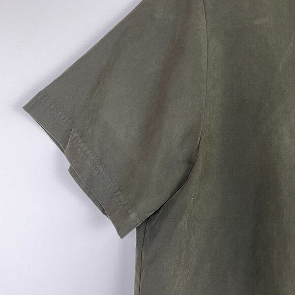 Sporty Savvy Olive Green Suede Texture Women's Top - Size L - Picture 3 of 5